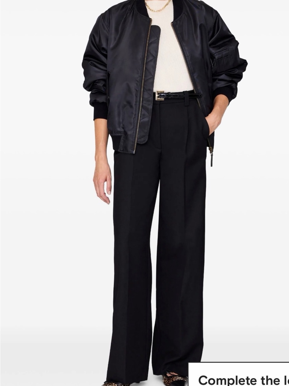 Womenโs Anine Bing Black Pleated Dress Pants